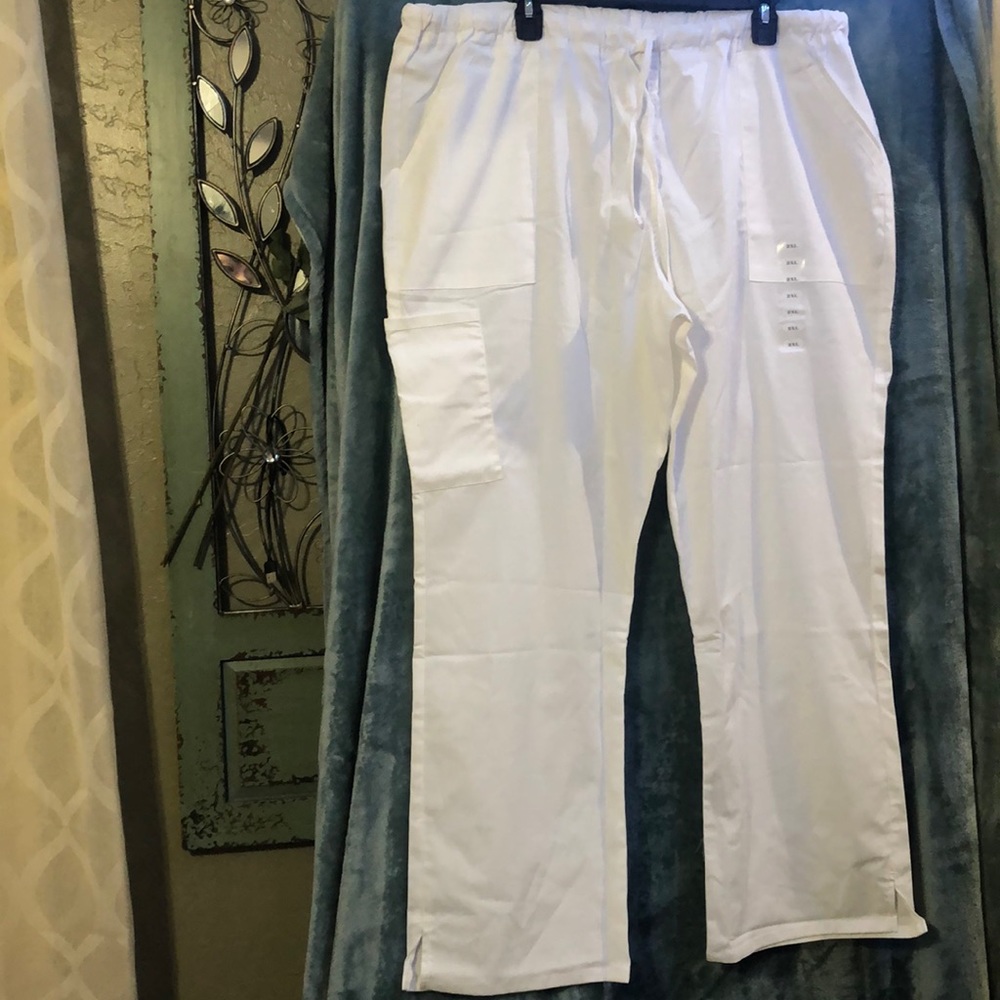 White scrub pants